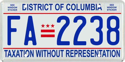 DC license plate FA2238