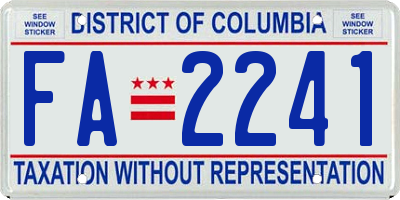 DC license plate FA2241