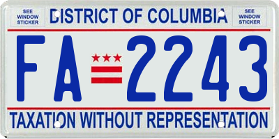 DC license plate FA2243