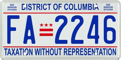 DC license plate FA2246