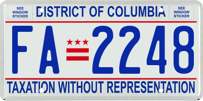 DC license plate FA2248