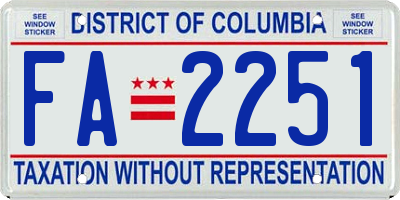 DC license plate FA2251