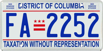 DC license plate FA2252