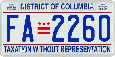 DC license plate FA2260