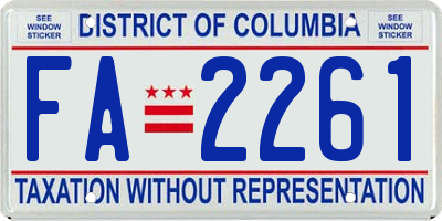 DC license plate FA2261