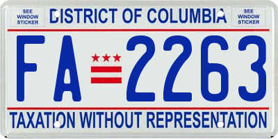 DC license plate FA2263