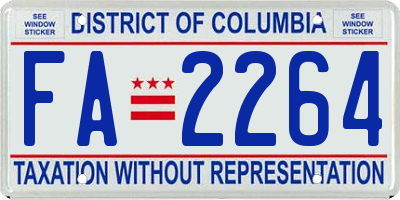 DC license plate FA2264