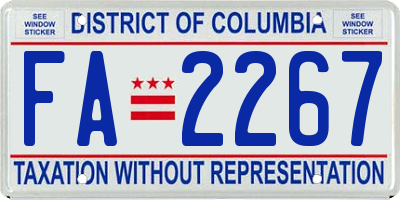 DC license plate FA2267