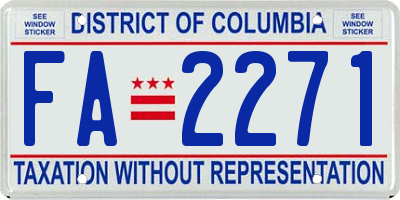 DC license plate FA2271