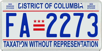 DC license plate FA2273