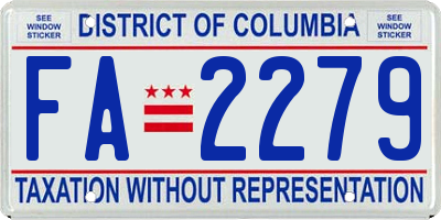 DC license plate FA2279