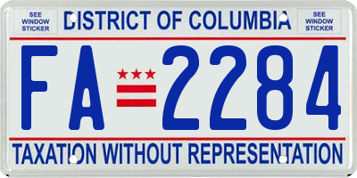 DC license plate FA2284