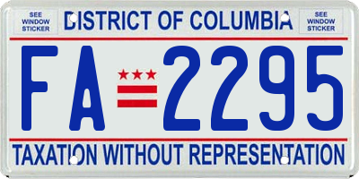 DC license plate FA2295