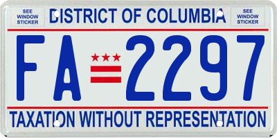 DC license plate FA2297