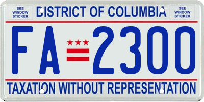 DC license plate FA2300