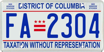 DC license plate FA2304