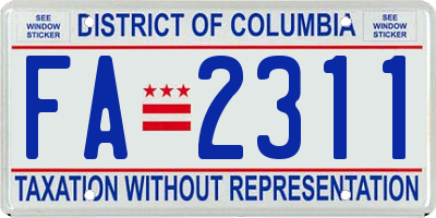 DC license plate FA2311