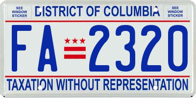 DC license plate FA2320