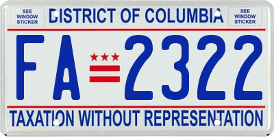 DC license plate FA2322