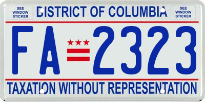 DC license plate FA2323