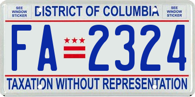 DC license plate FA2324