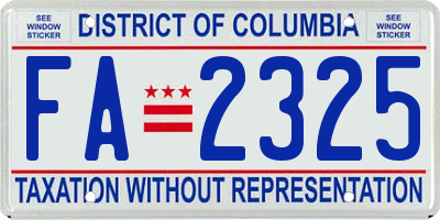 DC license plate FA2325