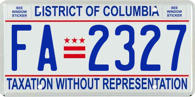 DC license plate FA2327