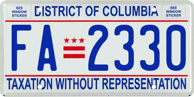 DC license plate FA2330