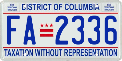 DC license plate FA2336