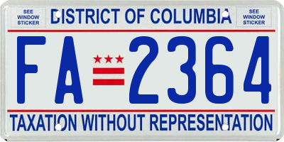 DC license plate FA2364