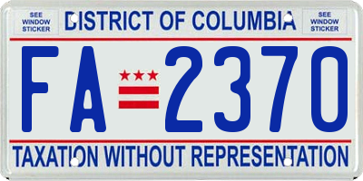 DC license plate FA2370