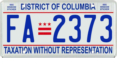 DC license plate FA2373