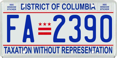 DC license plate FA2390