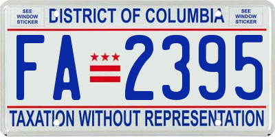 DC license plate FA2395