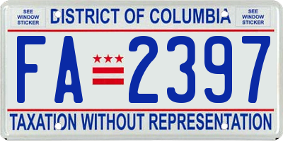 DC license plate FA2397