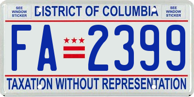 DC license plate FA2399