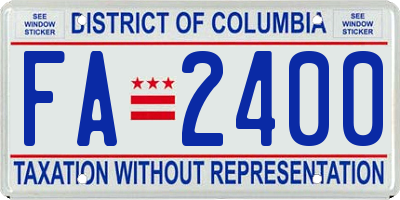 DC license plate FA2400