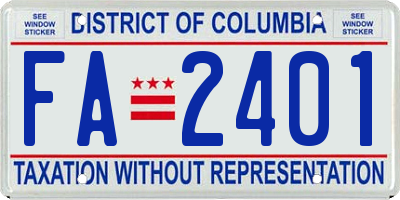 DC license plate FA2401