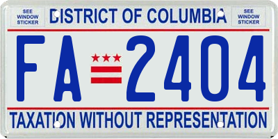 DC license plate FA2404