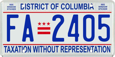 DC license plate FA2405