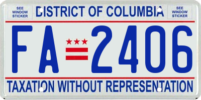 DC license plate FA2406