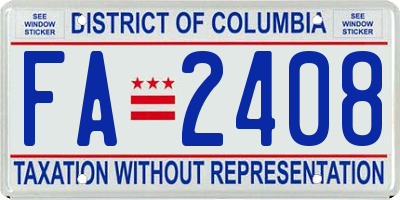 DC license plate FA2408