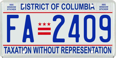 DC license plate FA2409