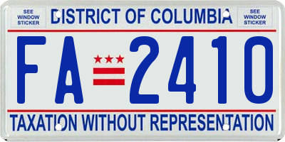 DC license plate FA2410