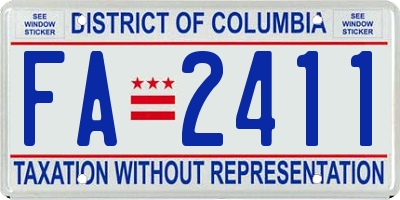 DC license plate FA2411