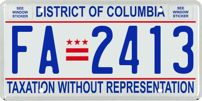 DC license plate FA2413