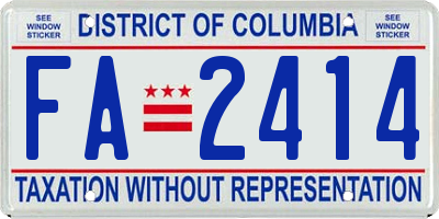 DC license plate FA2414