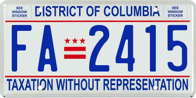 DC license plate FA2415