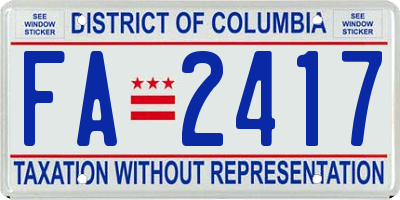 DC license plate FA2417