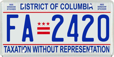 DC license plate FA2420